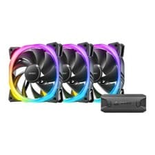 Image of 3 x Pack of Antec Fusion 120mm 12cm ARGB Black PC Fans 2000RPM 57.93CFM 31.24dBA