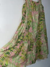 Image of Barbour Papyrus green pink mix midi dress cotton UK 16 new with tags £109