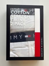Image of TOMMY HILFIGUR 2 PACK BOXERS CLASSIC WHITE XXL GENUINE TOMMY HILFIGUR