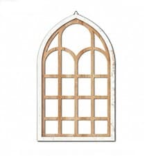 Image of Arched Window Wall Mirror Window Pane Mirror for Farmhouse Living Room