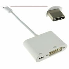 Image of USB 3.1 Type C Plug to DVI 24 + 5/Alt-Mode + PD Type C Socket Adapter
