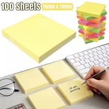 Image of Sticky Notes Pastel Square Post it 76mm x 76mm 3"x 3" 100 Sheets per Pad