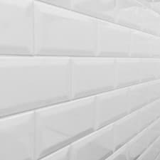 Image of Metro Brick Effect Bevelled Edge Ceramic Tile Gloss Kitchen Bathroom Wall 1 Box
