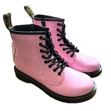 Image of Dr. Doc Martens Boots 1460 Pale Pink Patent Lamper Combat Size 5 Women’s