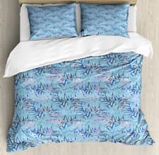 Image of Natural Color Duvet Cover Set Splashes on Leaves
