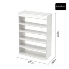 Image of 6/7/8 Tier Wooden Hallway Shoe Rack Open Shelves Shoe Cabinet Storage Unit White