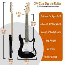 Image of 3rd Avenue 3/4 Size Electric Guitar Pack - Black