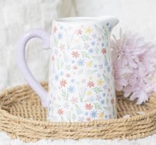 Image of Spring Floral Print Ceramic Flower Jug