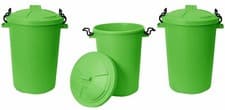 Image of 3 x 50L Multipurpose Plastic Dustbins – Clip Lock Lid Garbage & Storage Bins