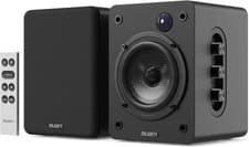Image of MAJORITY D50X Black Bookshelf Bluetooth Speakers Pair 60W Hi-Fi Desktop PC TV