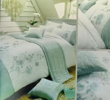 Image of Duvet Cover Set Single Double King Superking Stripe Floral Red Blue Pink Green