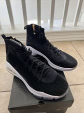 Image of Under Armour Curry 4 More Dimes Black White Gold Sneakers 1298306-001 Mens Sz 13