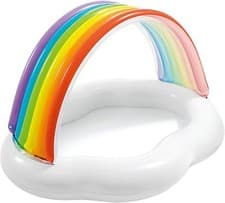 Image of INTEX Pool Rainbow Cloud Baby Paddling Pool 142 x 119 x 84 cm Built In Sun Shade