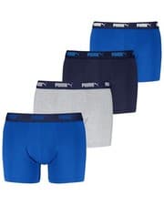 Image of Mens Puma Boxers 4 Pack Everyday Cotton Stretch Boxers with Logo Waist Band