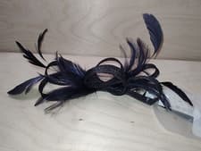 Image of SALE Debenhams Debut Navy Loop Feather Hair Clip Fascinator Hairpiece Wedding