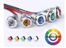 Image of 12mm LED Metal Indicator light waterproof Signal lamp 12v to 24 v & 200v