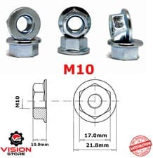 Image of M4 M5 M6 M8 M10 M12 Flanged Nuts Hexagon Nut Metric Bright Zinc Plated DIN 6923