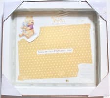 Image of Winnie the Pooh keepsake baby photo picture frame, glass, freestanding, gift