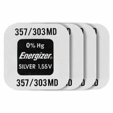 Image of 4 x Energizer Silver Oxide 357/303 batteries 1.55V D357 V357 SR44 Watch