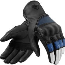Image of Rev'it Redhill Leather Perforated Motorcycle Motorbike Gloves - White / Blue