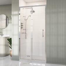Image of 1200mm Chrome Sliding Shower Door 8mm Glass with Traditiona BUN/BeBa_26057/97911