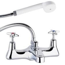 Image of Deva 186X Cross Handle Bath Shower Mixer WRAS Approved