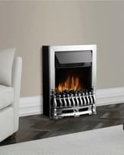 Image of Warmlite WL45048 Whitby 2kW LED Electric Fire Inset with Remote, 2000W, Chrome