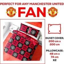 Image of MANCHESTER UNITED FC HONOUR DOUBLE DUVET COVER SET RED FOOTBALL BEDDING NEW KIDS