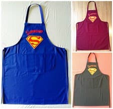 Image of NEW MENS NOVELTY SUPERMAN SUPERCHEF FRONT POCKET BBQ KITCHEN APRON*3 COLOURS*