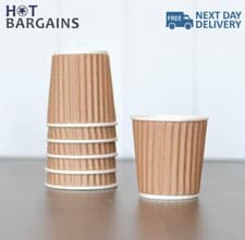 Image of Triple Layer 4oz (120ml) Kraft Paper Coffee Cups Disposable Hot Drink Cups