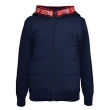 Image of Hugo Boss Boy's Navy Quilted Knitted Jacket