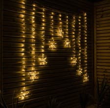 Image of 1.2mx 1.2m FlexiBrights Christmas Snowflake Curtain Lights & 267 Warm White LEDs