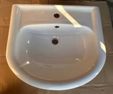 Image of Moores 560mm Semi Recessed Bathroom Basin 1TH Single Tap Hole - Made In Italy —