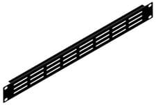 Image of 1U Black Flanged Rack Panel with Horizontal Vents - R1279/1UK