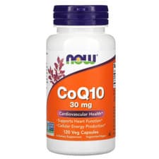 Image of NOW Foods CoQ10 30mg – 120 Softgels | Heart, Energy & Antioxidant Support