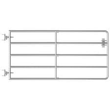 Image of 5 Bar Field Gate Steel Silver Self-Locking Barrier Door Multi Sizes vidaXL