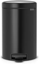 Image of Brabantia 113741 Pedal Bin Newicon with Plastic Inner Bucket, Matt Black - 12 L