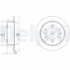 Image of BRAKE DISC DELPHI BG3522 REAR AXLE FOR DAEWOO,SSANGYONG