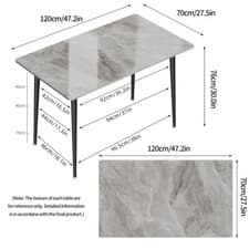 Image of Stunning High Gloss 4-6 Seater Marble Dining Table Kitchen Dinette Table House