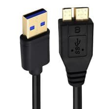 Image of USB 3.0 Type A to Micro B Cable Gold Plated SuperSpeed Data Charging Lead