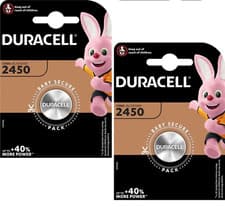 Image of 2 x Duracell CR2450 3V Lithium Coin Cell Battery 2450 DL2450 Longest Expiry