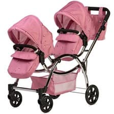 Image of Roma Darcie Twin Dolls Pram, Pink