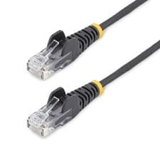 Image of StarTech.com 15m Black Slim CAT6 Ethernet Cable Snagless 100W PoE UTP LSZH 28AWG