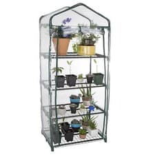 Image of Garden Compact Walk In Greenhouse Frame Shelves Reinforced Cover Cold Frame New
