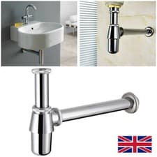 Image of Chrome Bottle Trap Waste Bathroom Basin Sink Pipe Y