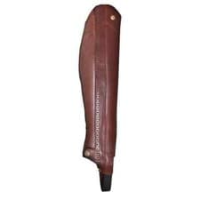 Image of New Ladies Mens Premium Leather Horse Riding Zip Up Half Chaps Gaiter Size