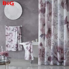 Image of Dramatic Floral Shower Curtain Blush Pink