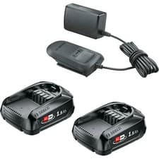 Image of Bosch Genuine GREEN P4A 18v Cordless Li-ion Twin Battery 1.5ah and Standard Char