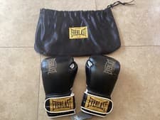Image of EVERLAST 1910 SPARRING BOXING GLOVES 12oz BLACK WHITE