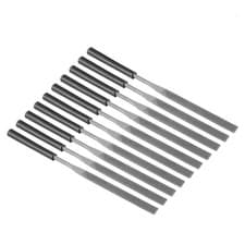 Image of 10Pcs Second Cut Steel Flat Needle File with Plastic Handle, 4mm x 160mm